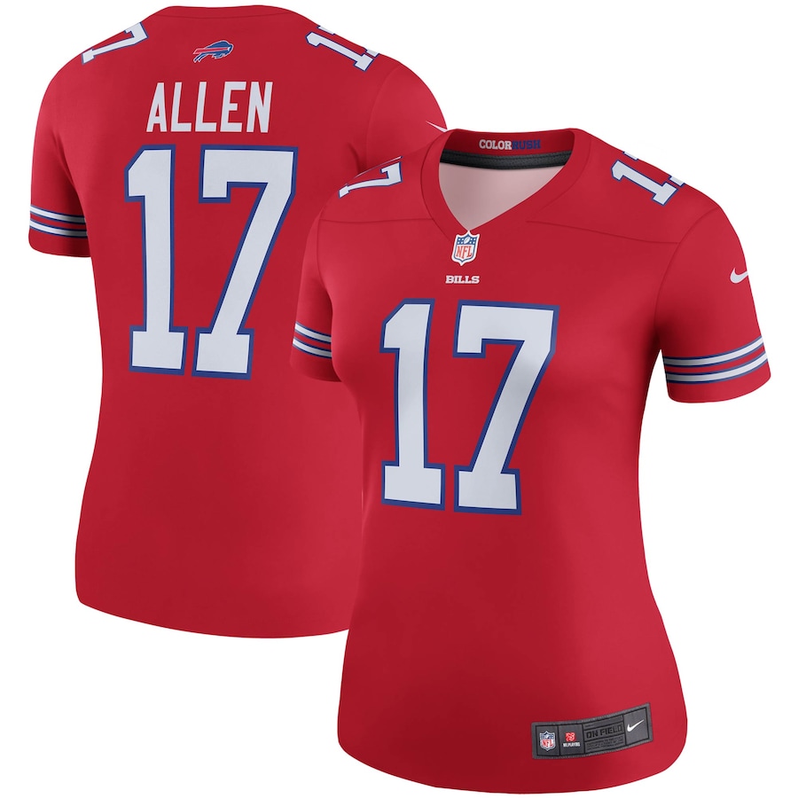 Women's Buffalo Bills Josh Allen Nike Red Alternate Legend Player Performance Top - Puhuasuan
