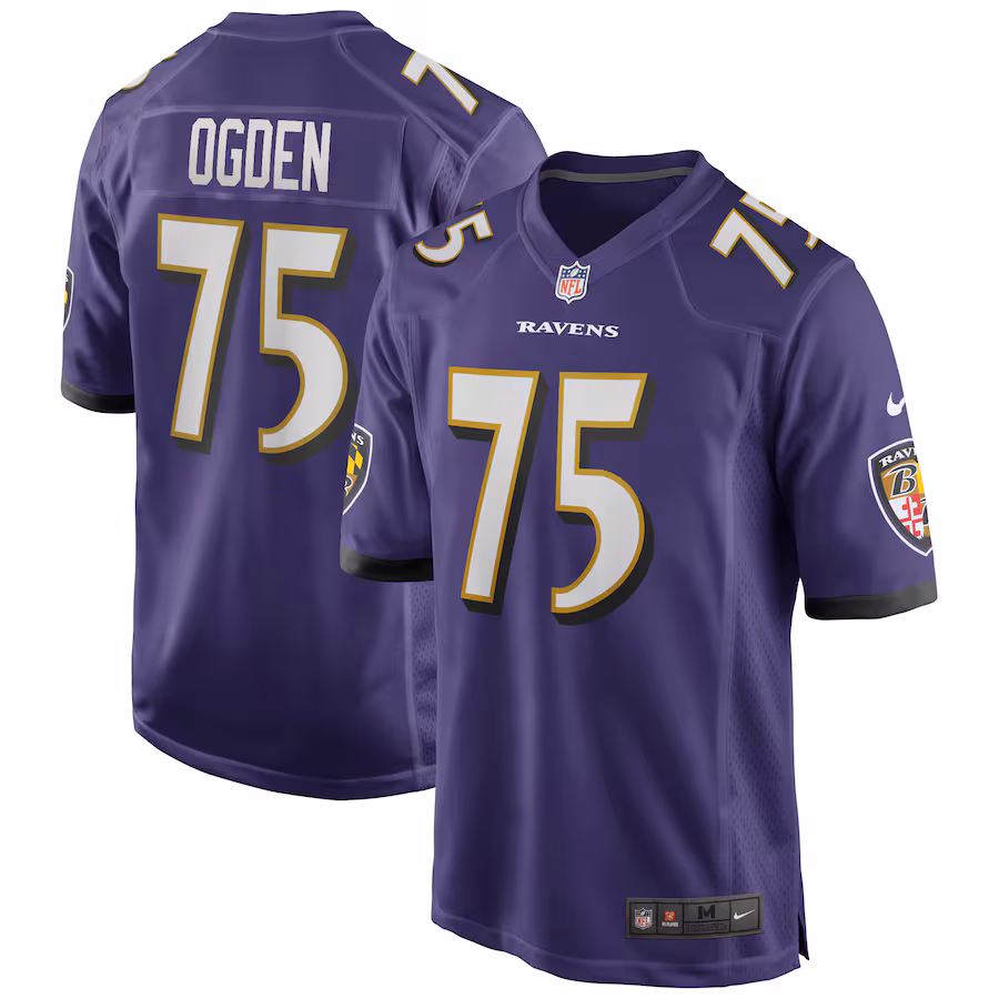 Men's Baltimore Ravens Jonathan Ogden Nike Purple Game Retired Player Jersey - Puhuasuan