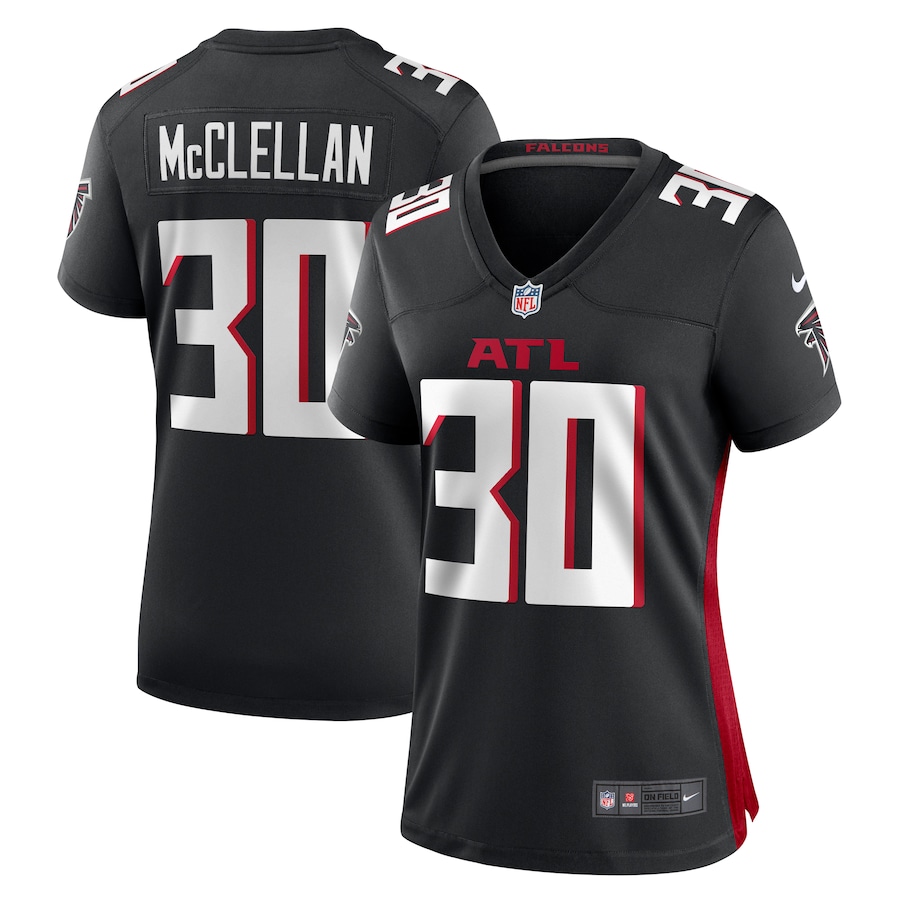 Women's Atlanta Falcons Jase McClellan Nike Black Game Jersey - Puhuasuan