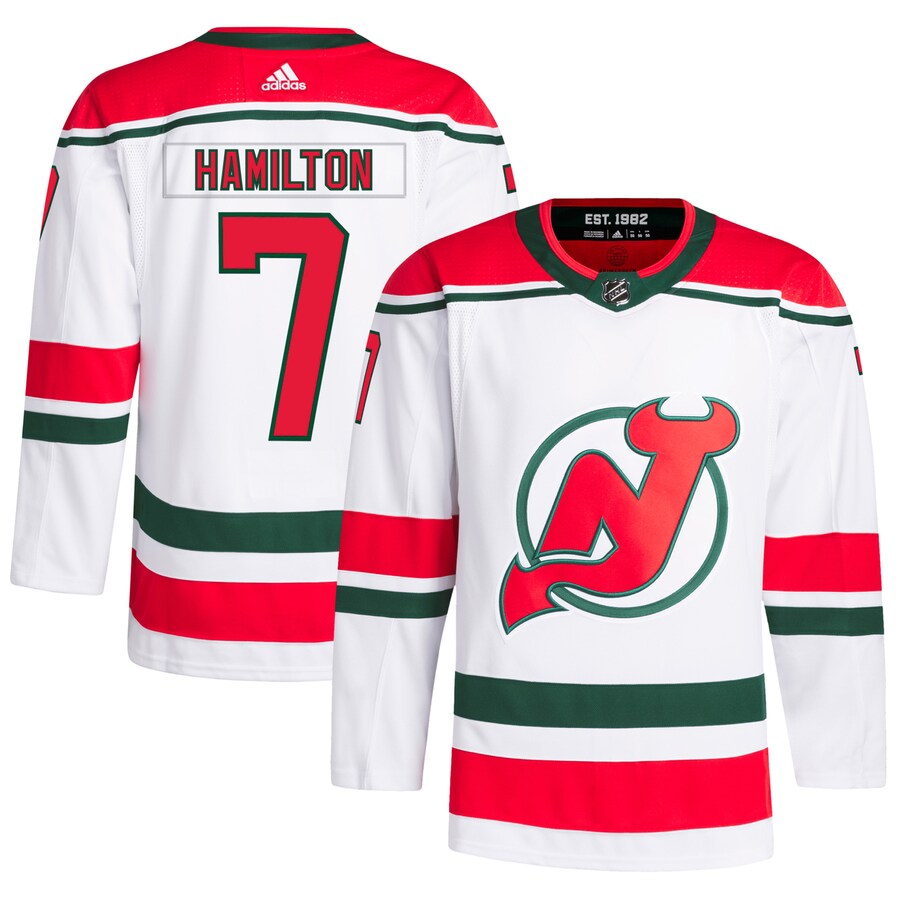 Men's New Jersey Devils Dougie Hamilton adidas White  Primegreen Authentic Pro Player Jersey - Puhuasuan