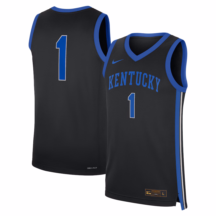 Men's Nike #1 Black Kentucky Wildcats Alternate Replica Jersey - Puhuasuan