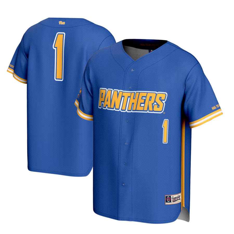 #1 Pitt Panthers GameDay Greats Youth Lightweight Baseball Fashion Jersey - Royal - Puhuasuan