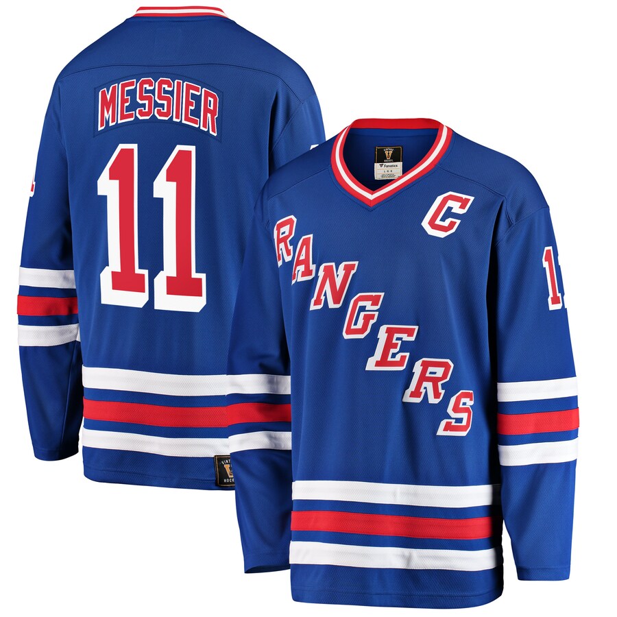 Men's New York Rangers Mark Messier Fanatics Branded Blue Premier Breakaway Retired Player Jersey - Puhuasuan