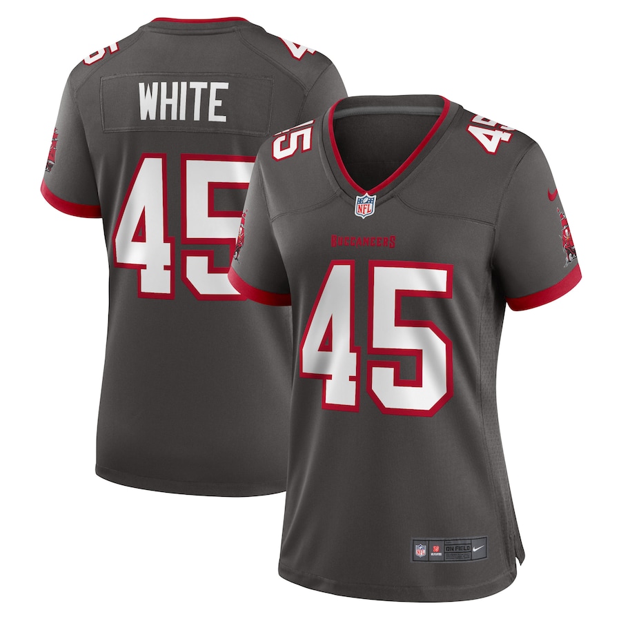 Women's Tampa Bay Buccaneers Devin White Nike Pewter Game Jersey - Puhuasuan