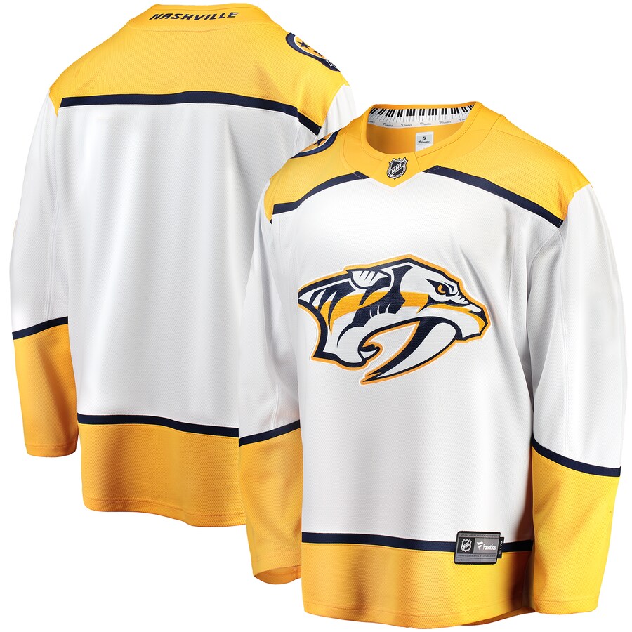 Men's Nashville Predators Fanatics Branded White Breakaway Away Jersey - Puhuasuan