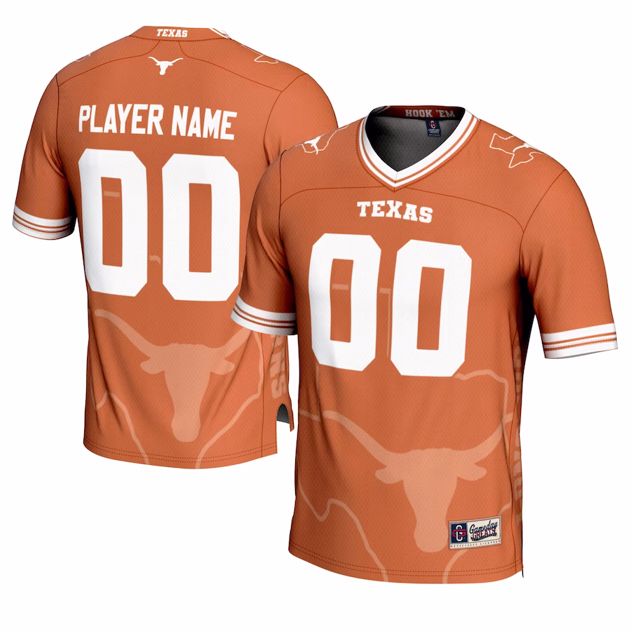 Texas Longhorns GameDay Greats Youth Icon Print NIL Pick-A-Player Football Jersey - Texas Orange - Puhuasuan