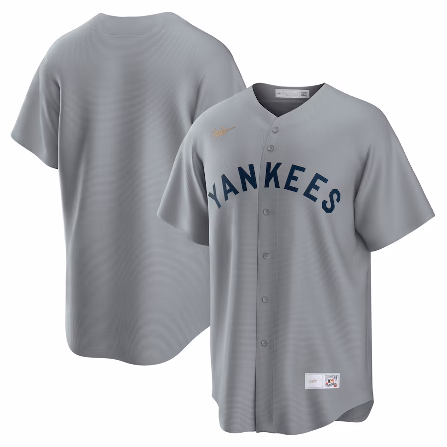 Men's New York Yankees Nike Gray Road Cooperstown Collection Team Jersey - Puhuasuan