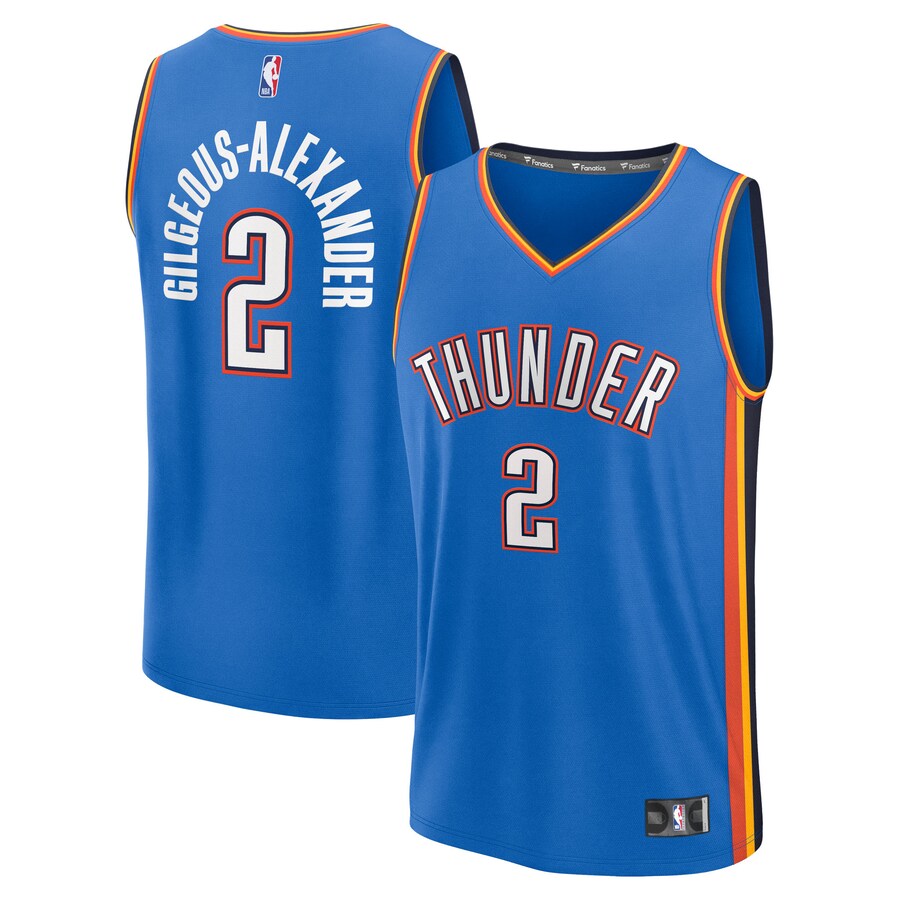 Men's Oklahoma City Thunder Shai Gilgeous-Alexander Fanatics Blue Big & Tall Fast Break Jersey - Icon Edition - Puhuasuan