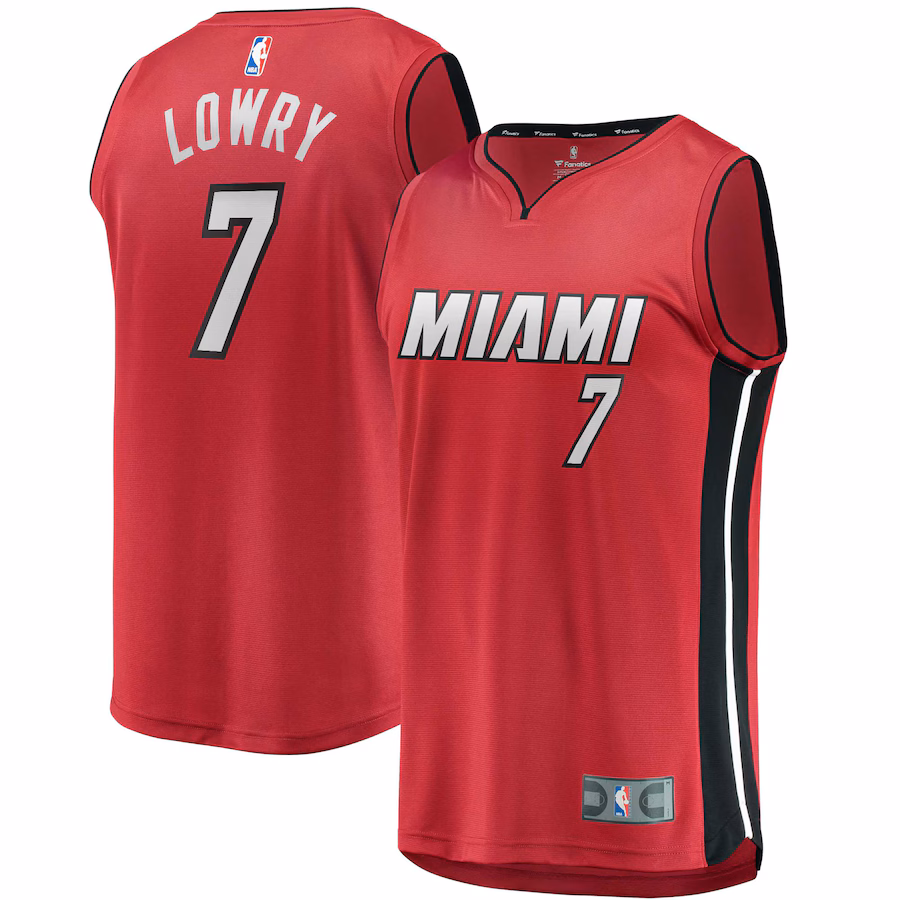 Men's Miami Heat Kyle Lowry Fanatics Red Fast Break Replica Player Jersey - Statement Edition - Puhuasuan