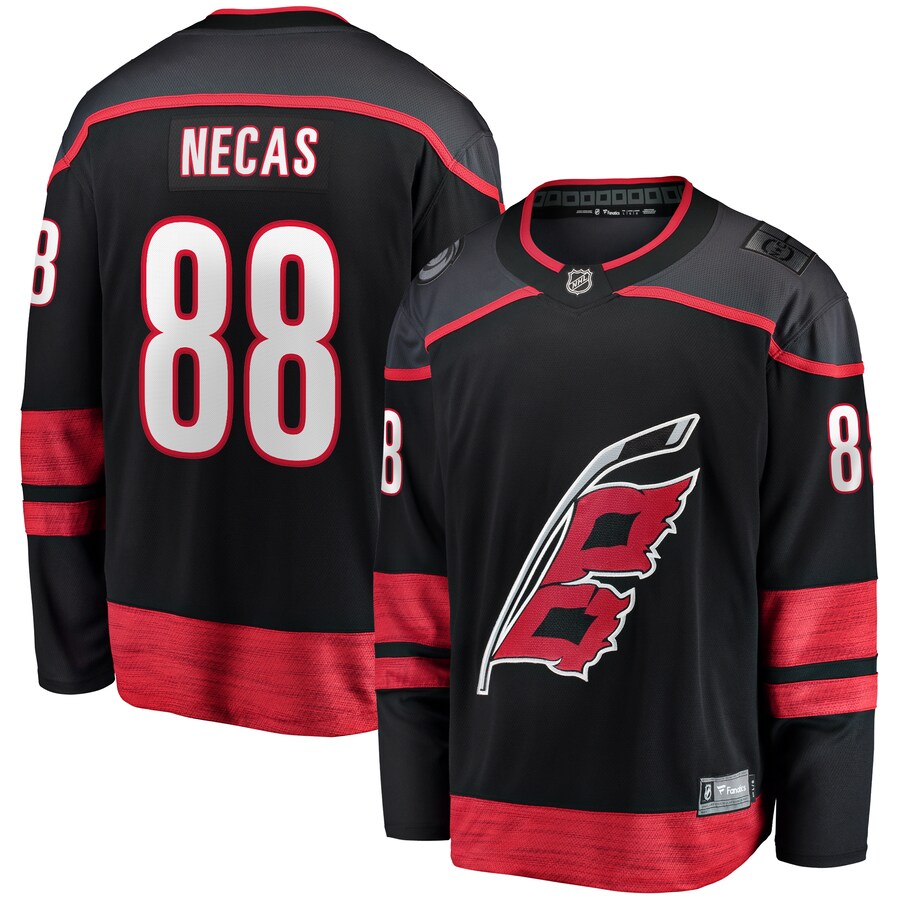 Men's Carolina Hurricanes Martin Necas Fanatics Branded Black Home Breakaway Jersey - Puhuasuan
