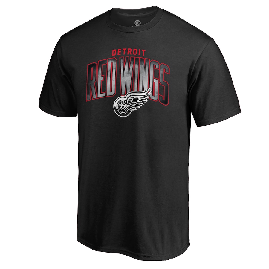 Men's Detroit Red Wings Black Arch Smoke T-Shirt - Puhuasuan
