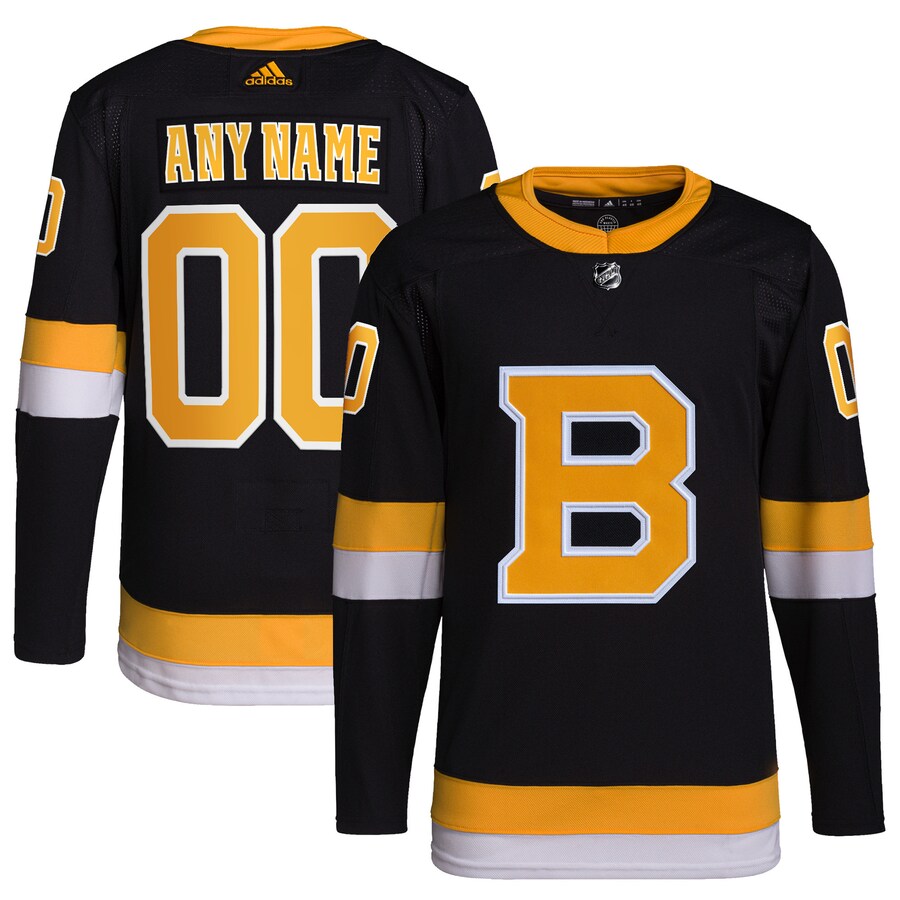 Men's Boston Bruins adidas Black Alternate Primegreen Authentic Pro Custom Jersey - Puhuasuan