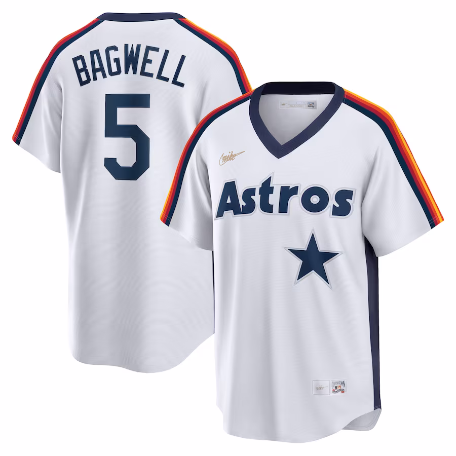 Men's Houston Astros Jeff Bagwell Nike White Home Cooperstown Collection Logo Player Jersey - Puhuasuan