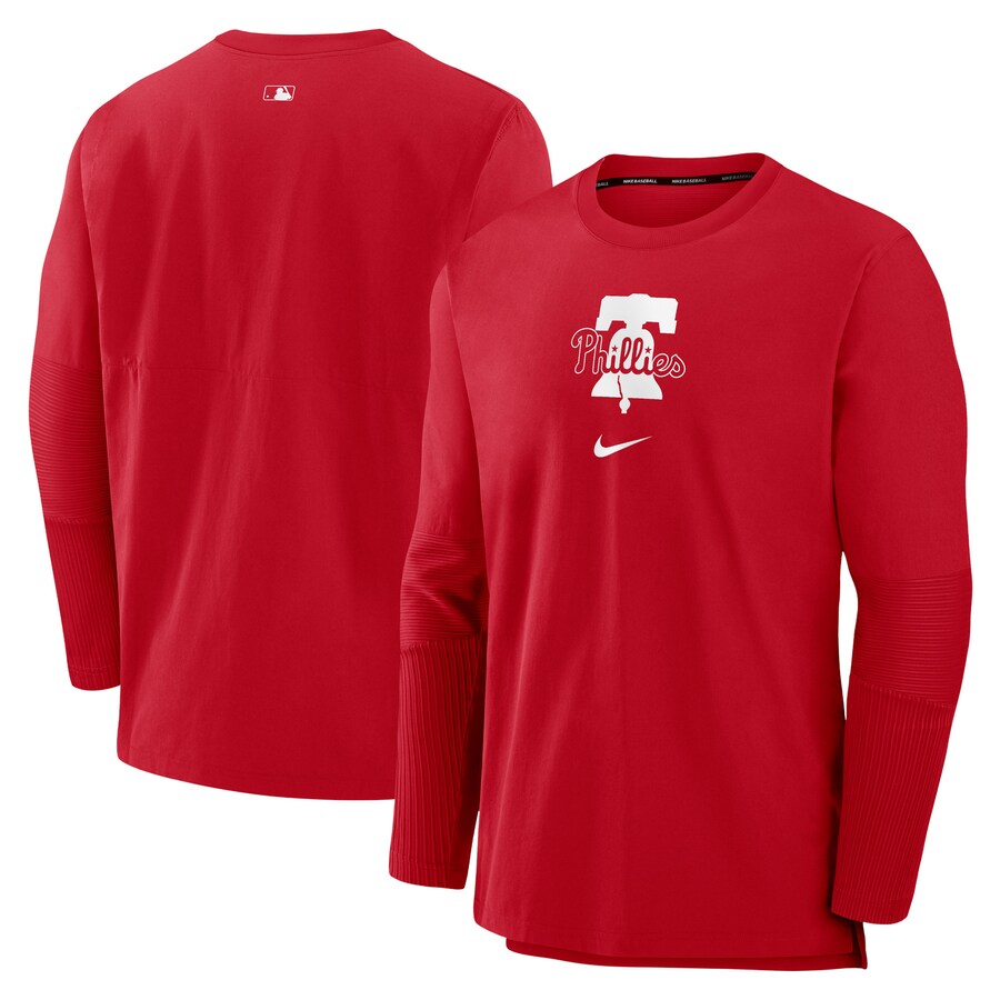 Men's Philadelphia Phillies Nike Red Authentic Collection Player Performance Pullover Sweatshirt - Puhuasuan