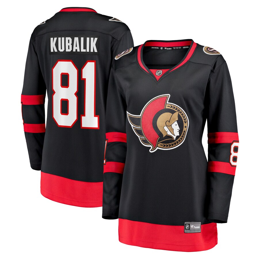 Women's Ottawa Senators Dominik Kubalik Fanatics Branded Black Home Breakaway Player Jersey - Puhuasuan