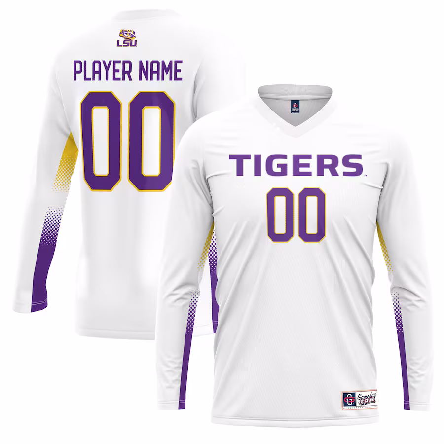 LSU Tigers GameDay Greats Youth NIL Lightweight Volleyball Jersey - White - Puhuasuan