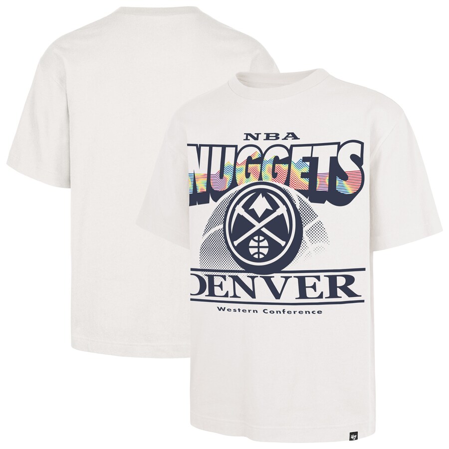 Men's Denver Nuggets  '47 White City Edition Shifty Foundation T-Shirt - Puhuasuan