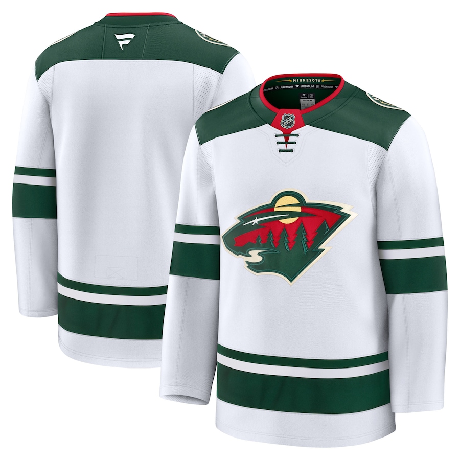 Men's Minnesota Wild Fanatics White Away Premium Jersey - Puhuasuan