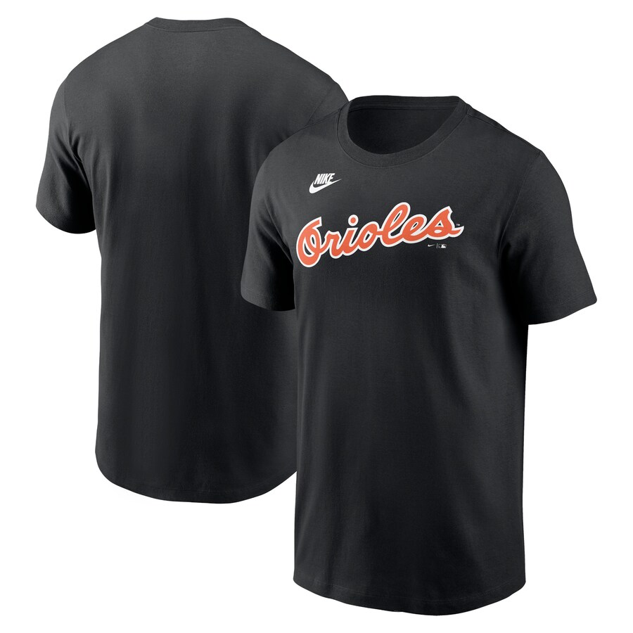 Men's Baltimore Orioles Nike Black Cooperstown Wordmark T-Shirt - Puhuasuan