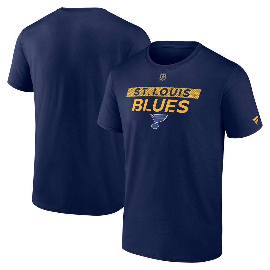 Men's St. Louis Blues Fanatics Navy Authentic Pro Core Primary T-Shirt - Puhuasuan