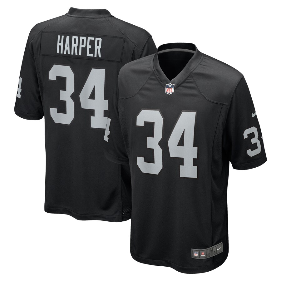 Men's Las Vegas Raiders Thomas Harper Nike Black Team Game Jersey - Puhuasuan