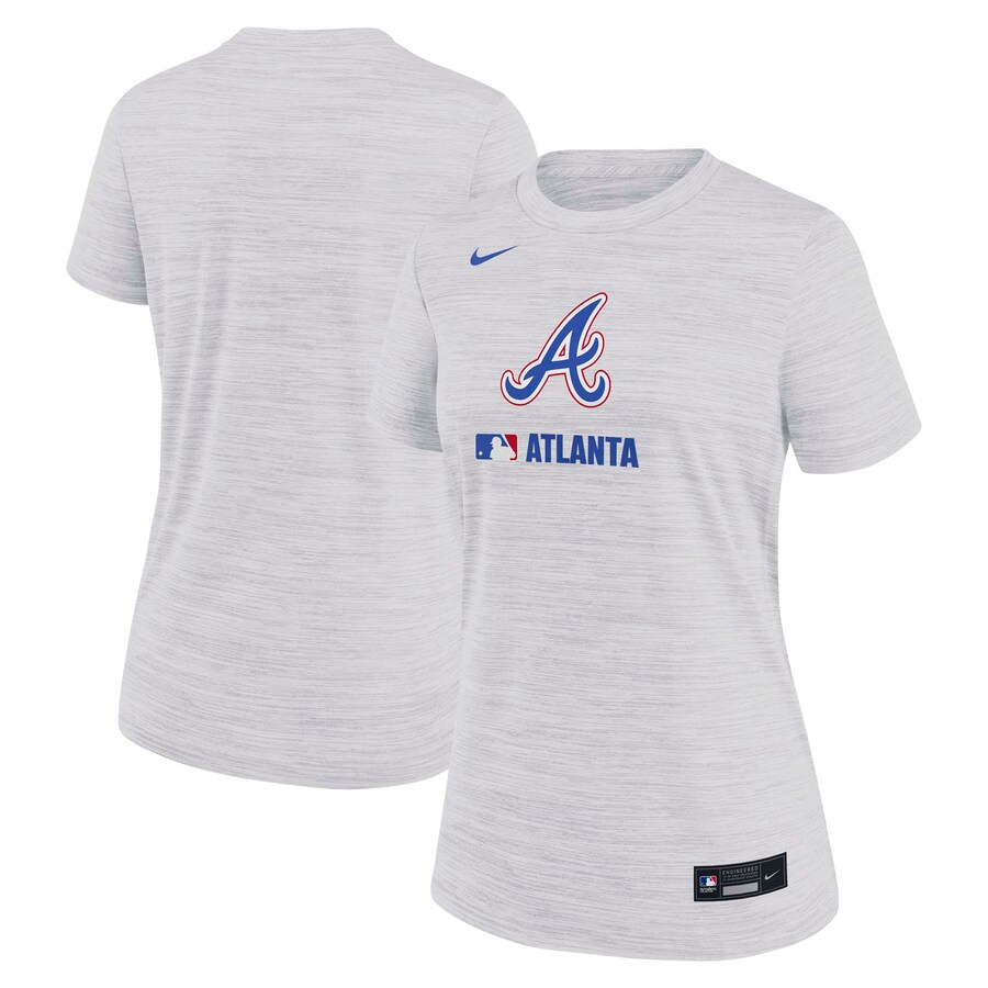 Women's Atlanta Braves Nike Ash Authentic Collection City Connect Velocity Performance T-Shirt - Puhuasuan
