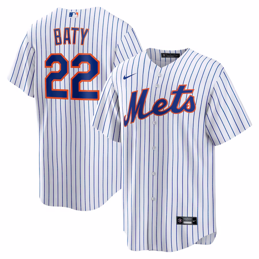 Men's New York Mets Brett Baty Nike White Replica Player Jersey - Puhuasuan
