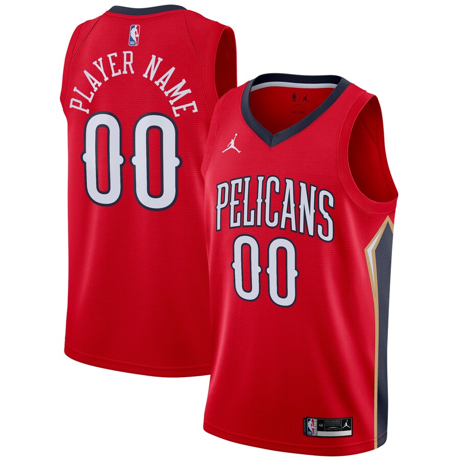 Men's New Orleans Pelicans Jordan Brand Red Swingman Custom Jersey - Statement Edition - Puhuasuan