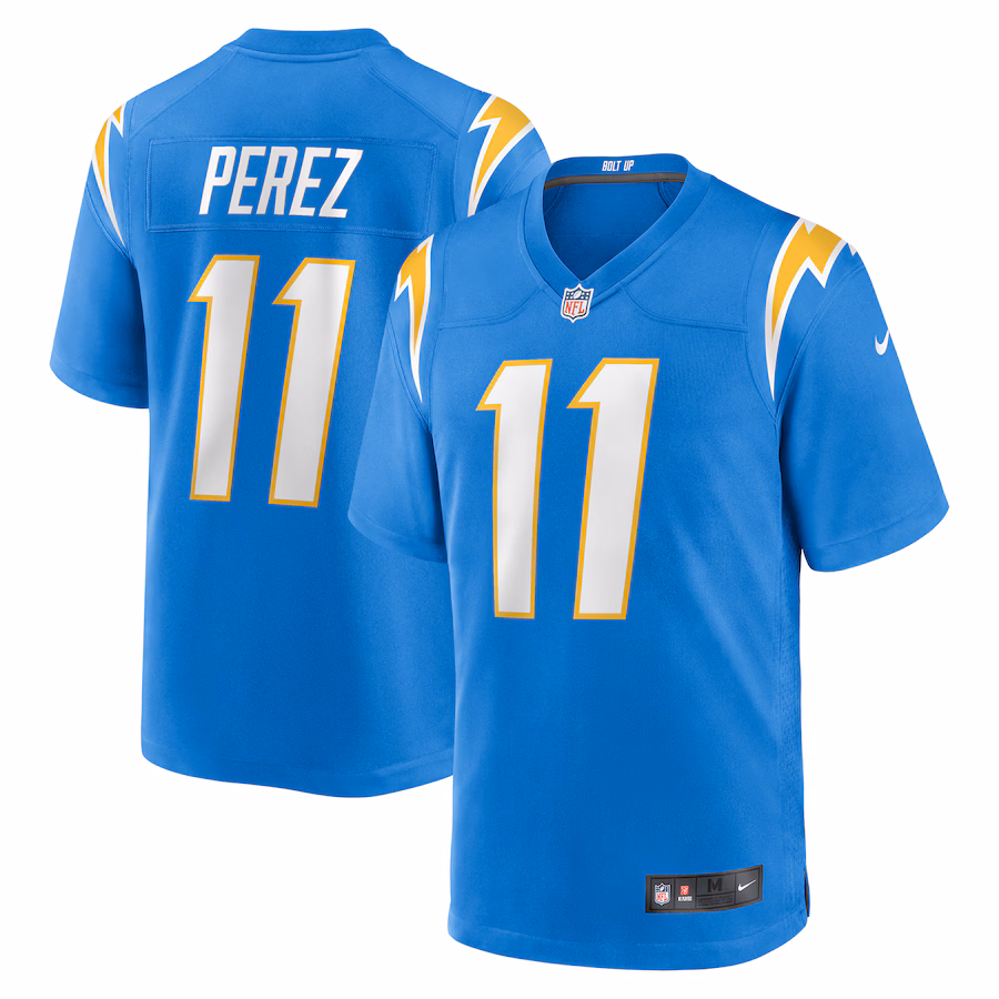 Men's Los Angeles Chargers Luis Perez Nike Powder Blue Team Game Jersey - Puhuasuan