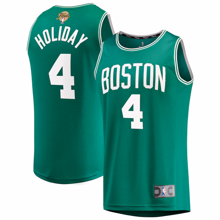 Youth Boston Celtics Jrue Holiday Fanatics Kelly Green 2024 NBA Finals Fast Break Replica Player Jersey - Icon Edition - Puhuasuan