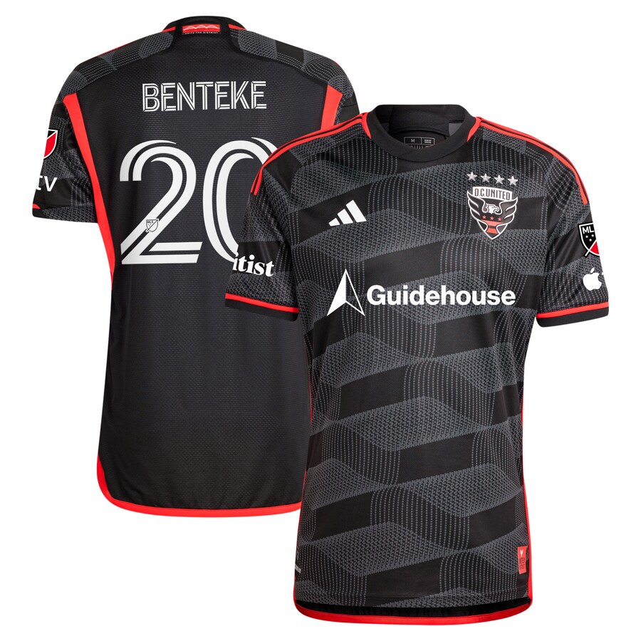 Men's D.C. United Christian Benteke adidas Black 2024 The Icon Kit Authentic Player Jersey - Puhuasuan