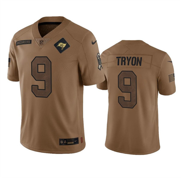 Men's Tampa Bay Buccaneers #9 Joe Tryon 2023 Brown Salute To Service Limited Football Stitched Jersey - Puhuasuan