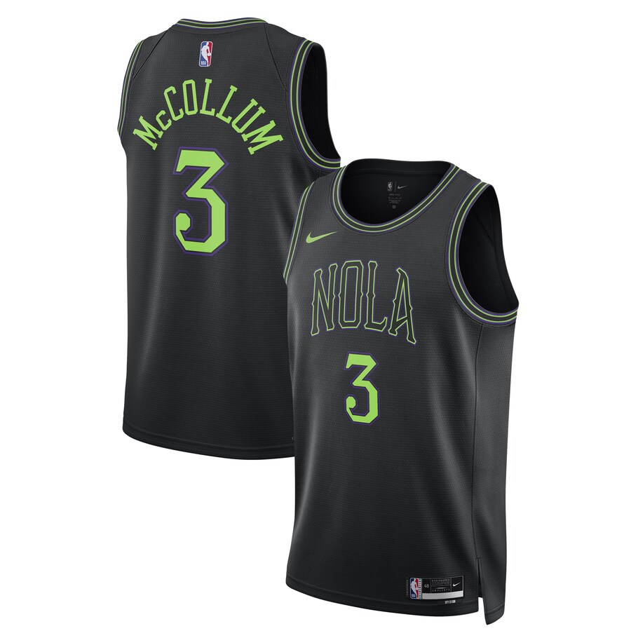 Unisex New Orleans Pelicans CJ McCollum Nike Black 2023/24 Swingman Jersey - City Edition - Puhuasuan