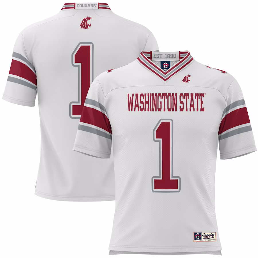 #1 Washington State Cougars GameDay Greats Youth Football Jersey - White - Puhuasuan