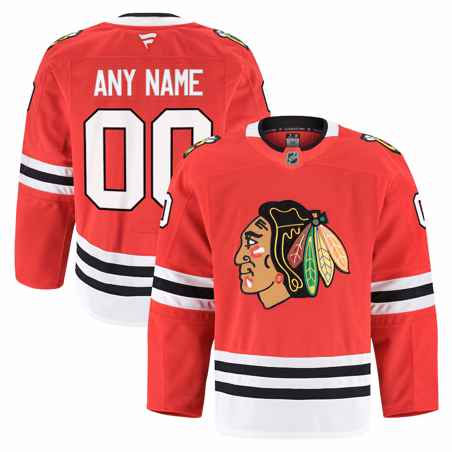 Men's Chicago Blackhawks Fanatics Red Home Authentic Pro Custom Jersey - Puhuasuan