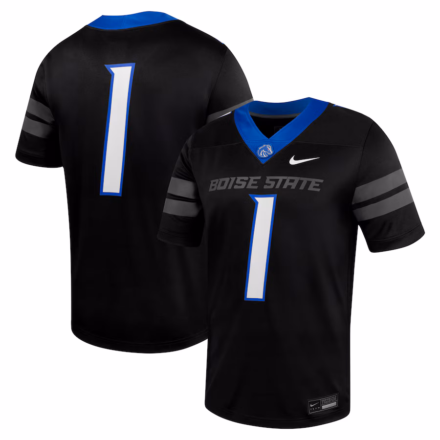 Men's Nike #1 Black Boise State Broncos Untouchable Football Jersey - Puhuasuan