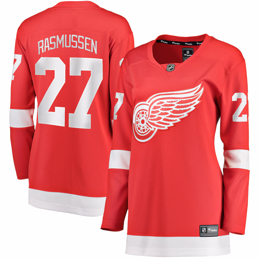 Women's Detroit Red Wings Michael Rasmussen Fanatics Red Home Breakaway Player Jersey - Puhuasuan