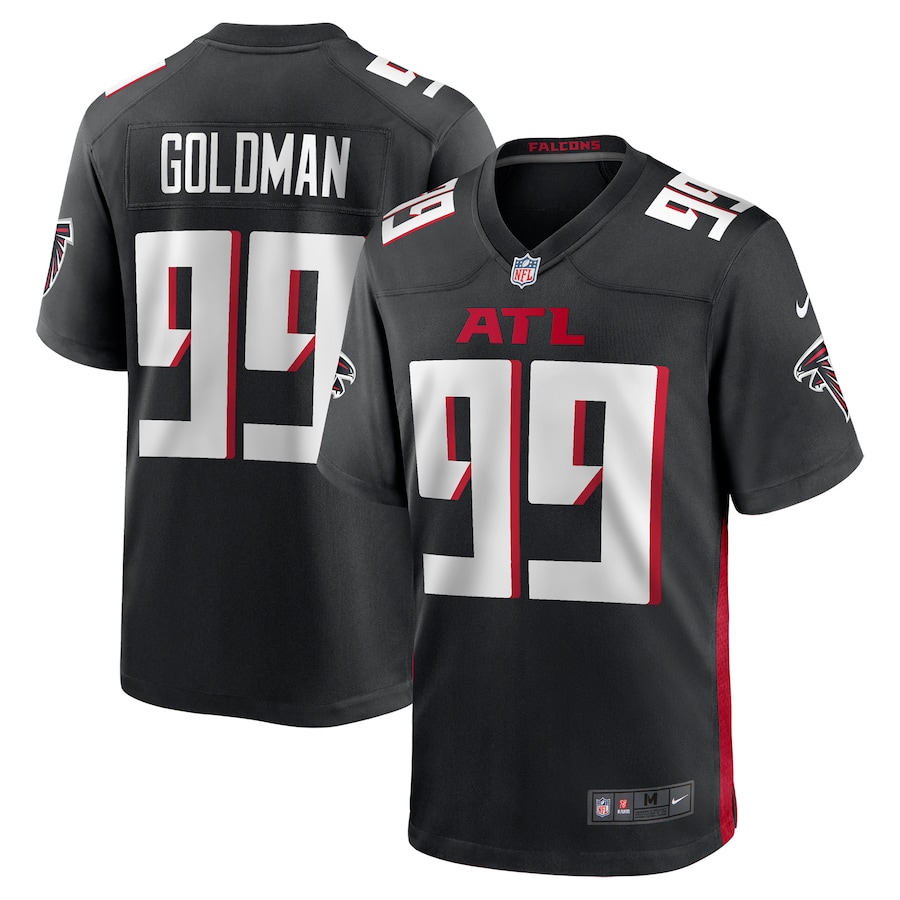 Men's Atlanta Falcons Eddie Goldman Nike Black Team Game Jersey - Puhuasuan