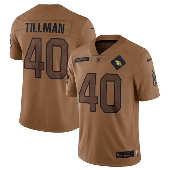 Men's Arizona Cardinals #40 Pat Tillman 2023 Brown Salute To Service Limited Football Stitched Jersey - Puhuasuan