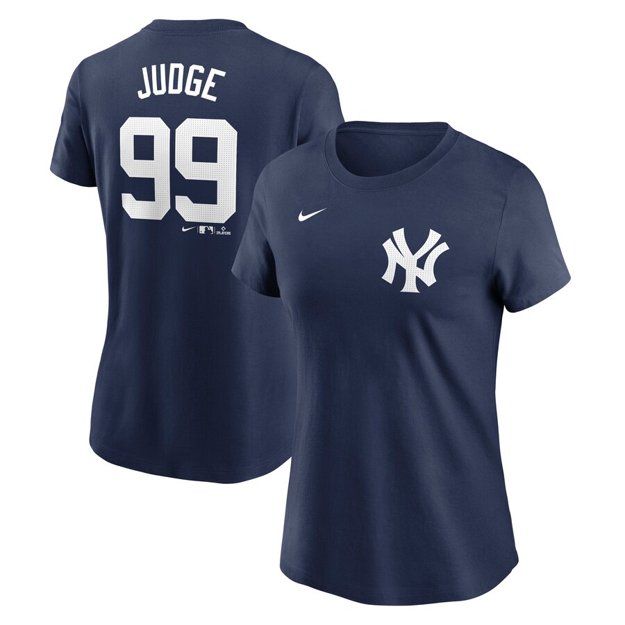 Women's New York Yankees Aaron Judge Nike Navy Fuse Name & Number T-Shirt - Puhuasuan