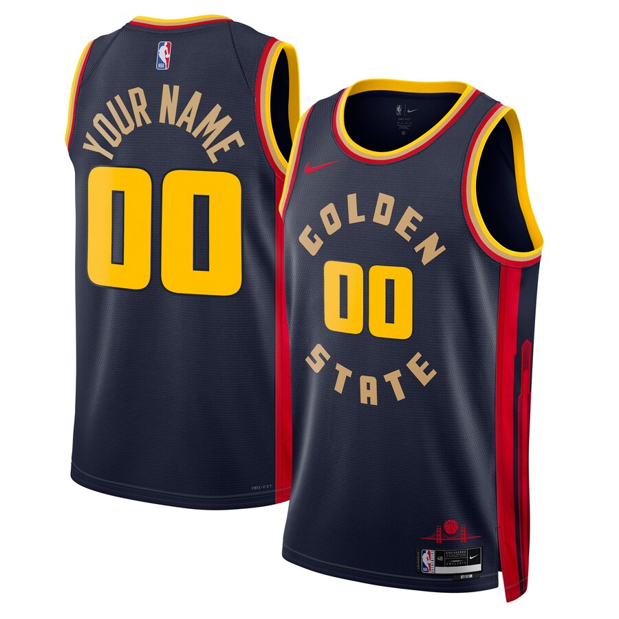 Unisex Golden State Warriors Nike Navy 2024/25 Custom Swingman Jersey - City Edition - Puhuasuan