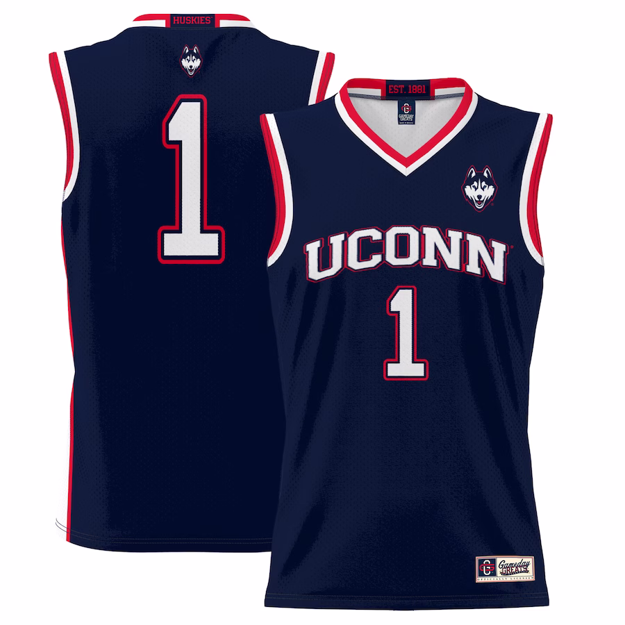 #1 UConn Huskies GameDay Greats Youth Lightweight Basketball Jersey - Navy - Puhuasuan