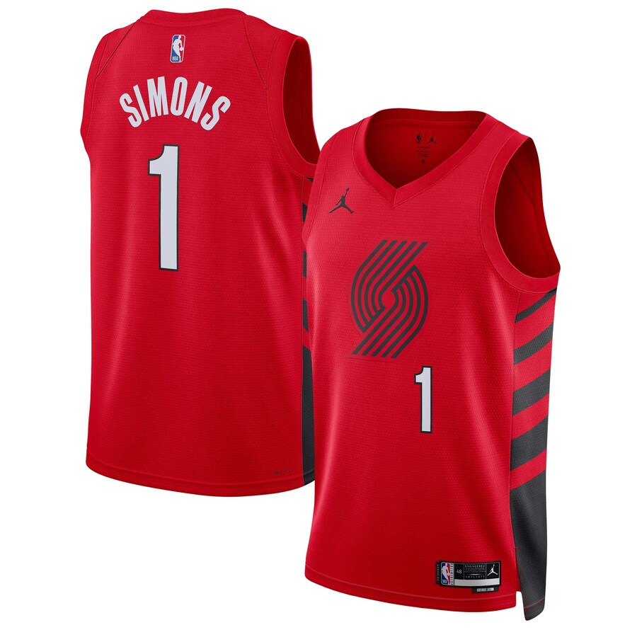 Unisex Portland Trail Blazers Anfernee Simons Jordan Brand Red Swingman Jersey - Statement Edition - Puhuasuan