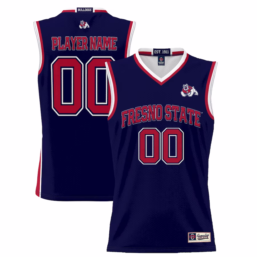Fresno State Bulldogs GameDay Greats Unisex  Lightweight NIL Pick-A-Player Basketball Jersey - Navy - Puhuasuan