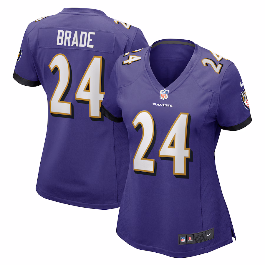 Women's Baltimore Ravens Beau Brade Nike Purple Game Jersey - Puhuasuan