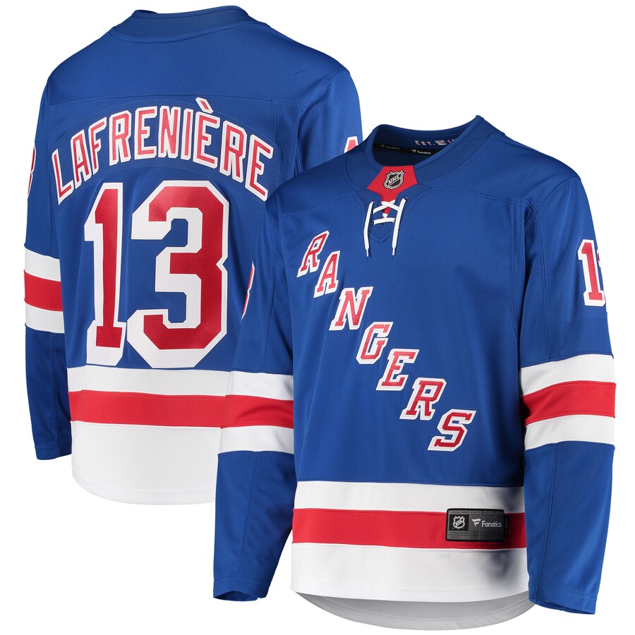Men's New York Rangers Alexis Lafrenière Fanatics Branded Blue Premier Breakaway Player Jersey - Puhuasuan
