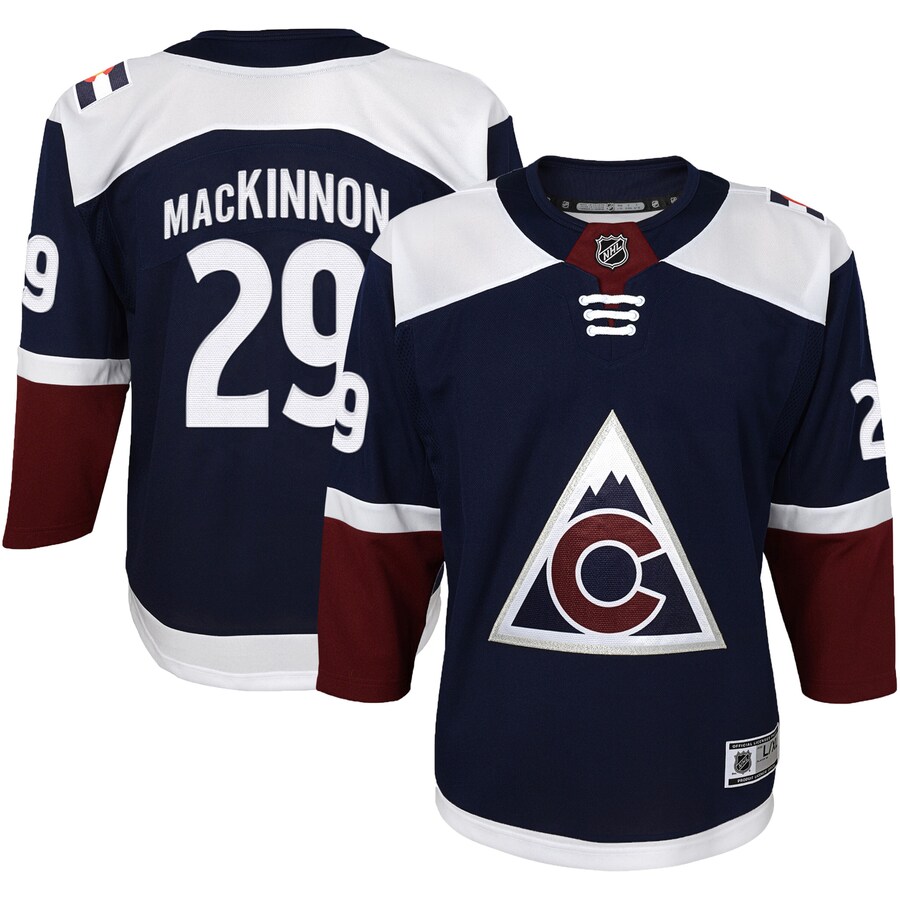 Youth Colorado Avalanche Nathan MacKinnon Navy Alternate Premier Player Jersey - Puhuasuan
