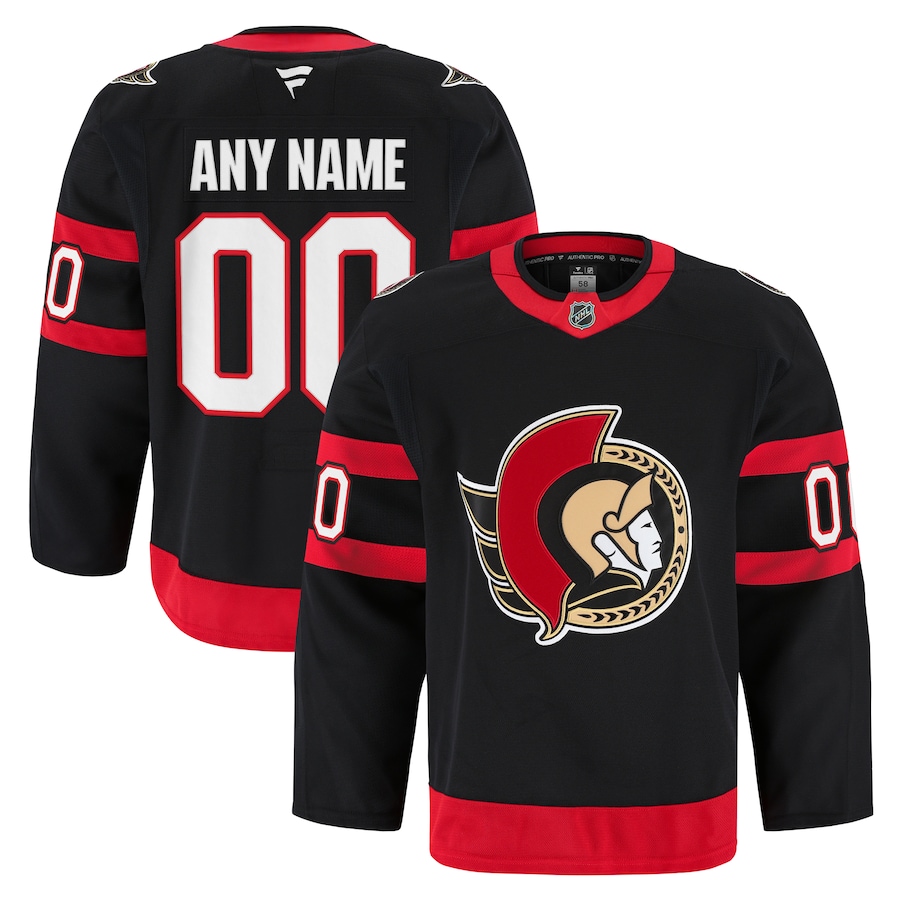 Men's Ottawa Senators Fanatics Black Home Authentic Pro Custom Jersey - Puhuasuan