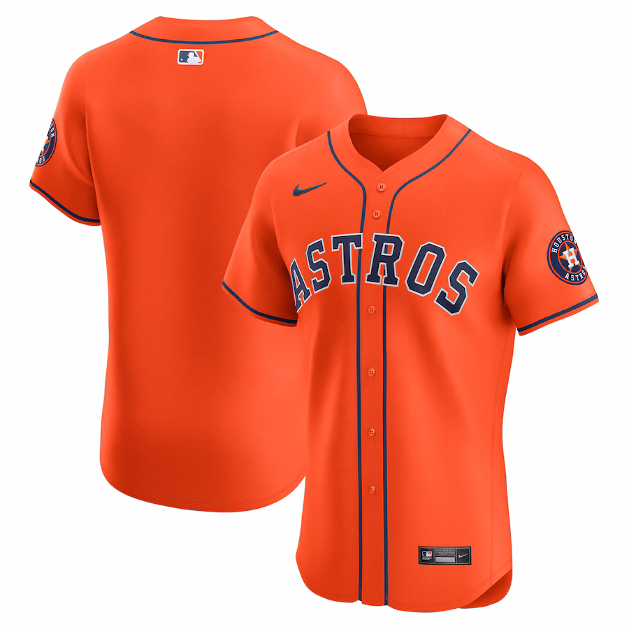 Men's Houston Astros  Nike Orange Alternate Vapor Premier Elite Patch Jersey - Puhuasuan
