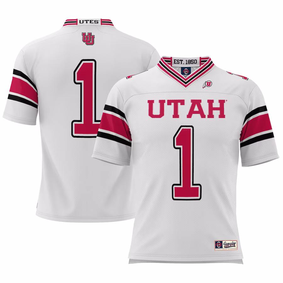 #1 Utah Utes GameDay Greats Youth Football Jersey - White - Puhuasuan